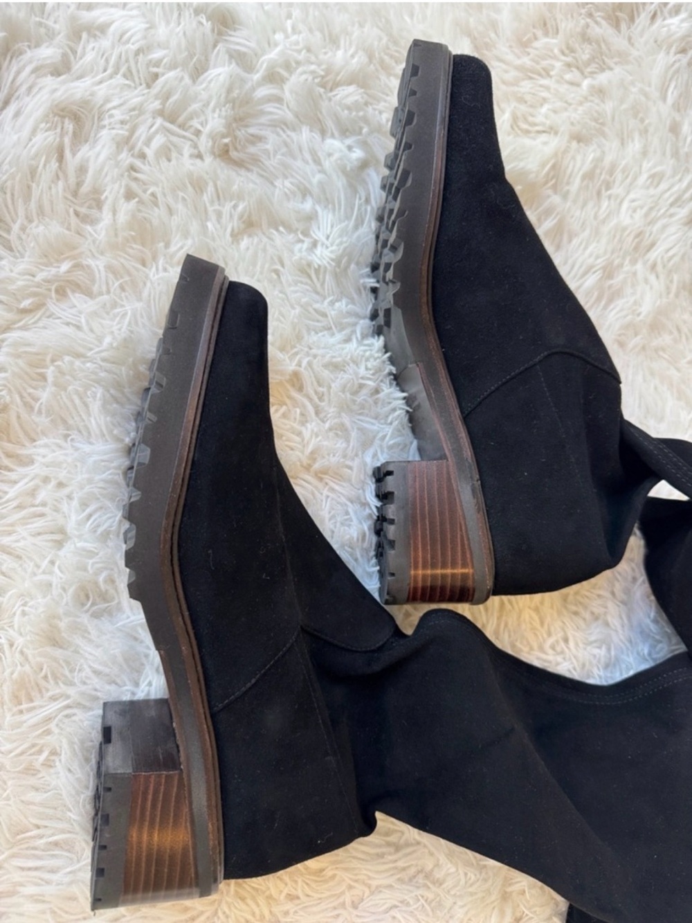 Stuart Weizmann Vanland Over-the-Knee Black Suede Boots - Picture 4 of 7